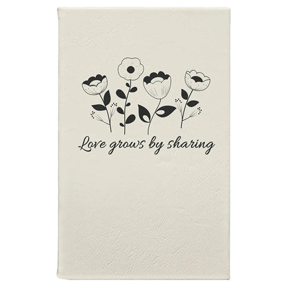 White/Black 5 1/4" x 8 1/4" Laserable Leatherette Journal with Lined Notepad
