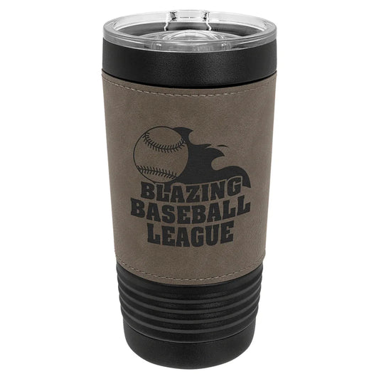 Black with Gray Polar Camel 20 oz. Leatherette Tumbler with Slider Lid