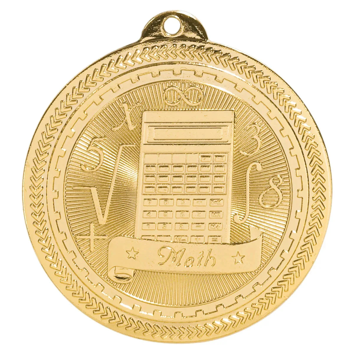 Bright Gold 2" Math Laserable BriteLazer Medal