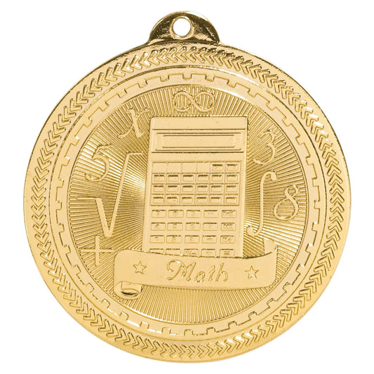 Bright Gold 2" Math Laserable BriteLazer Medal