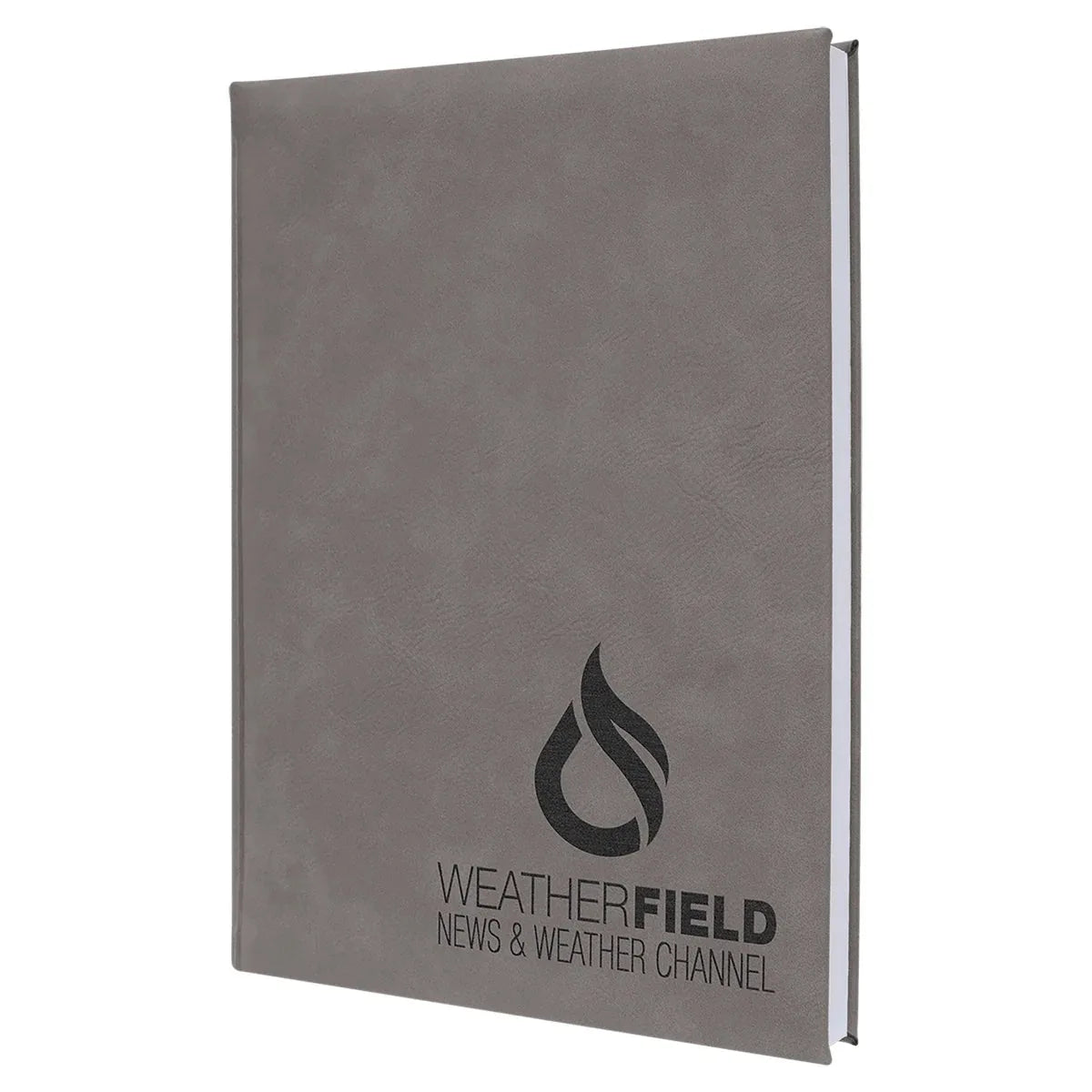 Gray 7" x 9 3/4" Laserable Leatherette Journal with Lined Notepad