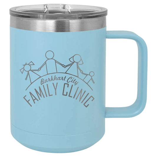 Light Blue Polar Camel 15 oz. Vacuum Insulated Mug with Slider Lid