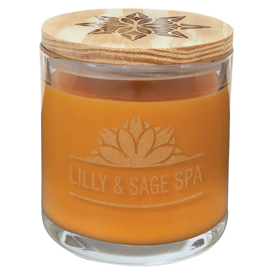14 oz. Bright Citrus Candle in a Glass Holder with Wood Lid