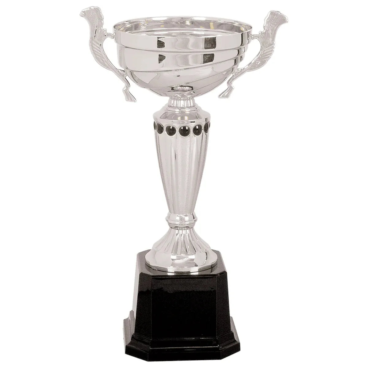 Silver 2 11 1/2" Completed Metal Cup Trophy on Plastic Base