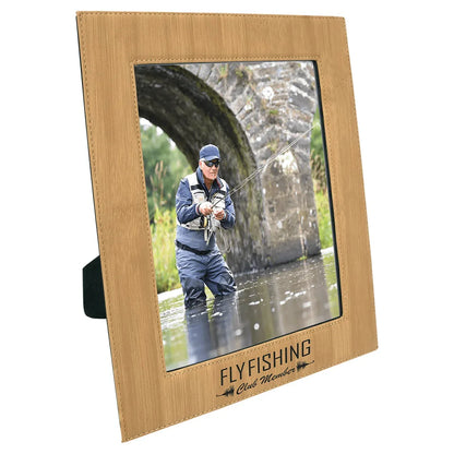 Bamboo 8" x 10" Laserable Leatherette Photo Frame
