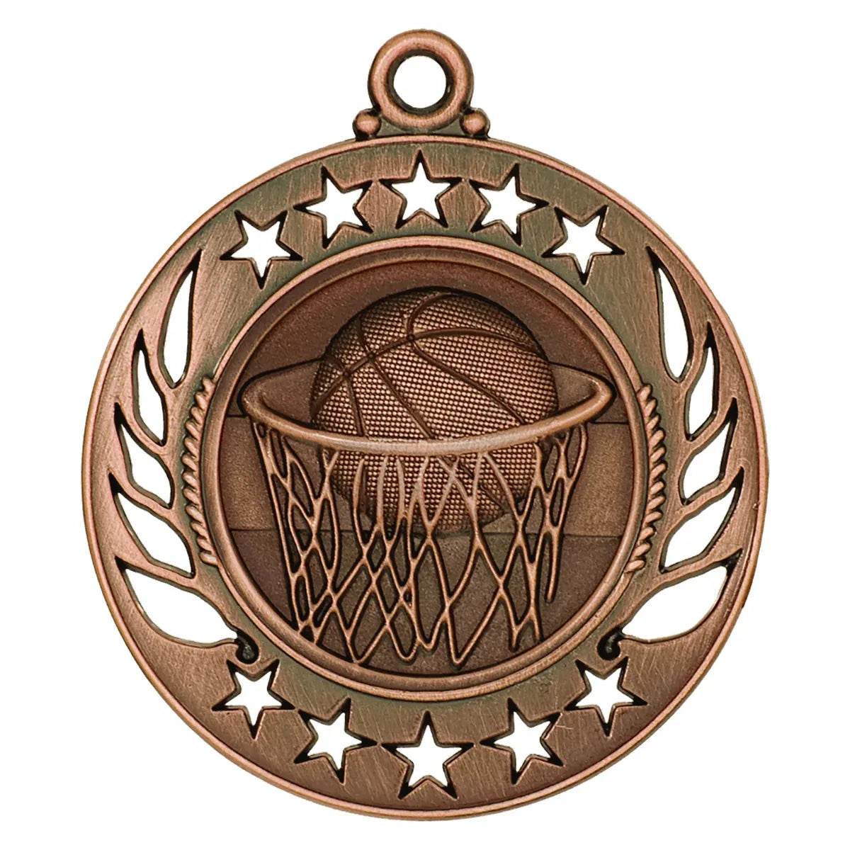 Antique Bronze 2 1/4" Basketball Galaxy Medal