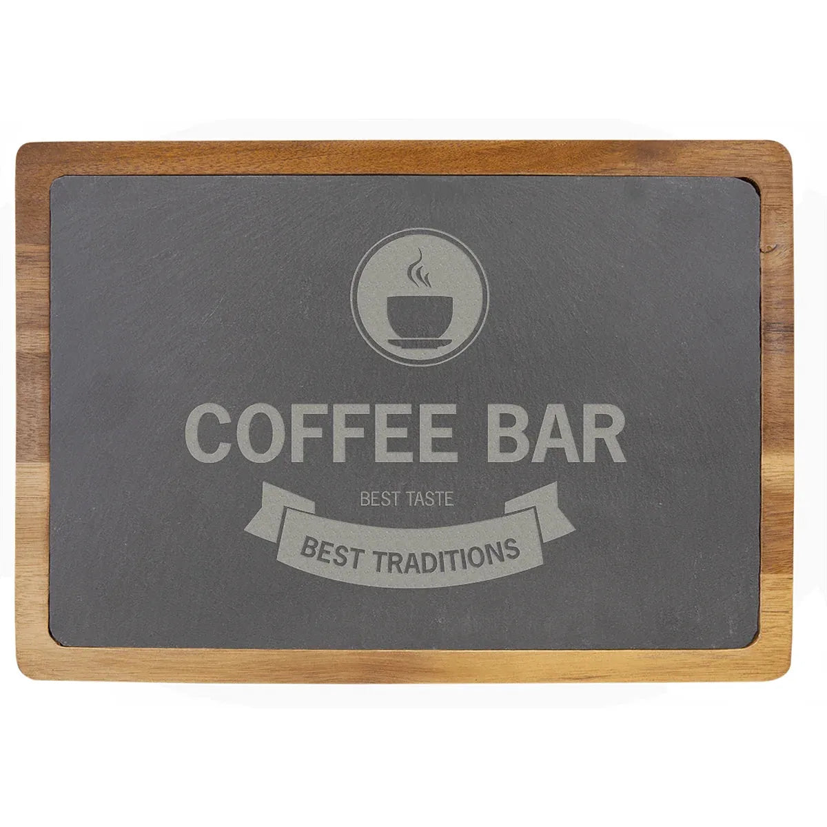 13" x 9" Acacia Wood/Slate Cutting Board