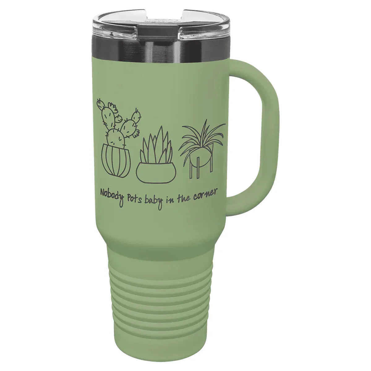 Sage/Ghost Black Polar Camel 40 oz. Summer Travel Mug with Handle & Straw