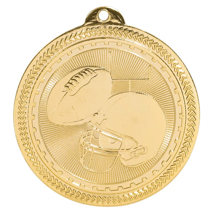 Bright Gold 2" Football Laserable BriteLazer Medal