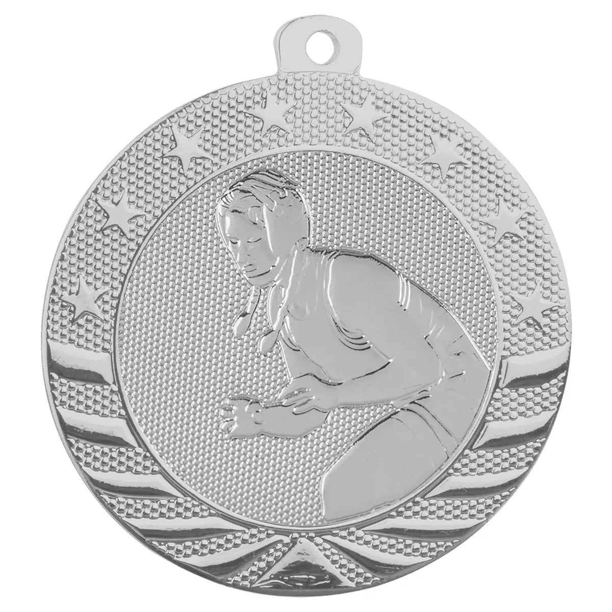 Bright Silver 2" Female Wrestling Starbrite Medal