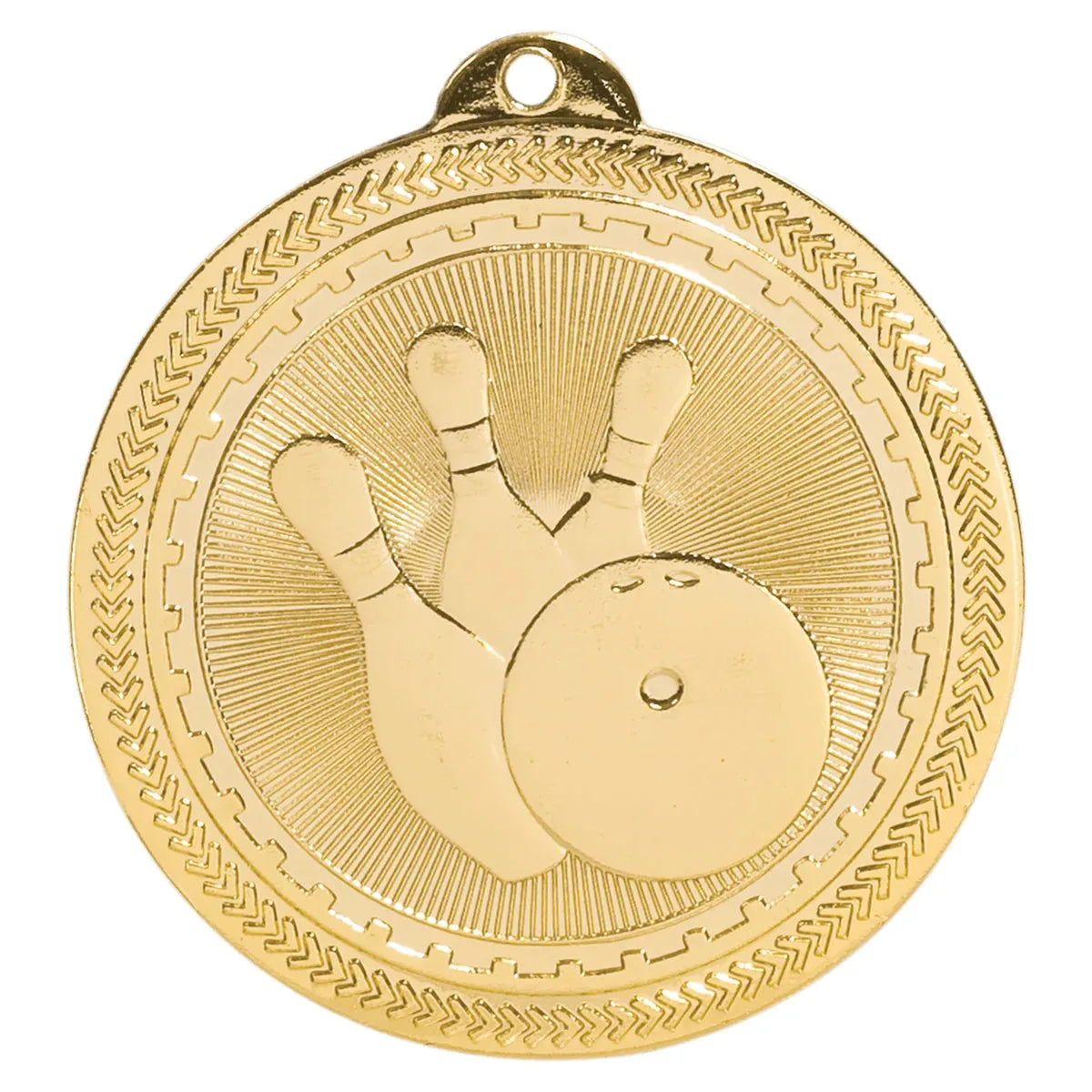 Bright Gold 2" Bowling Laserable BriteLazer Medal