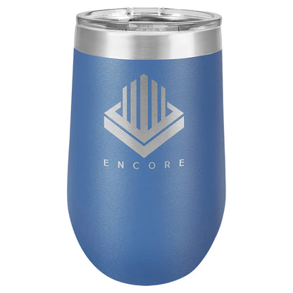 Royal Blue Polar Camel 16 oz. Vacuum Insulated Stemless Tumbler with Lid