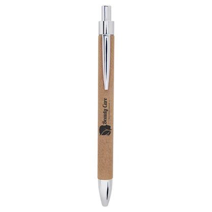 Light Brown Laserable Leatherette Pen