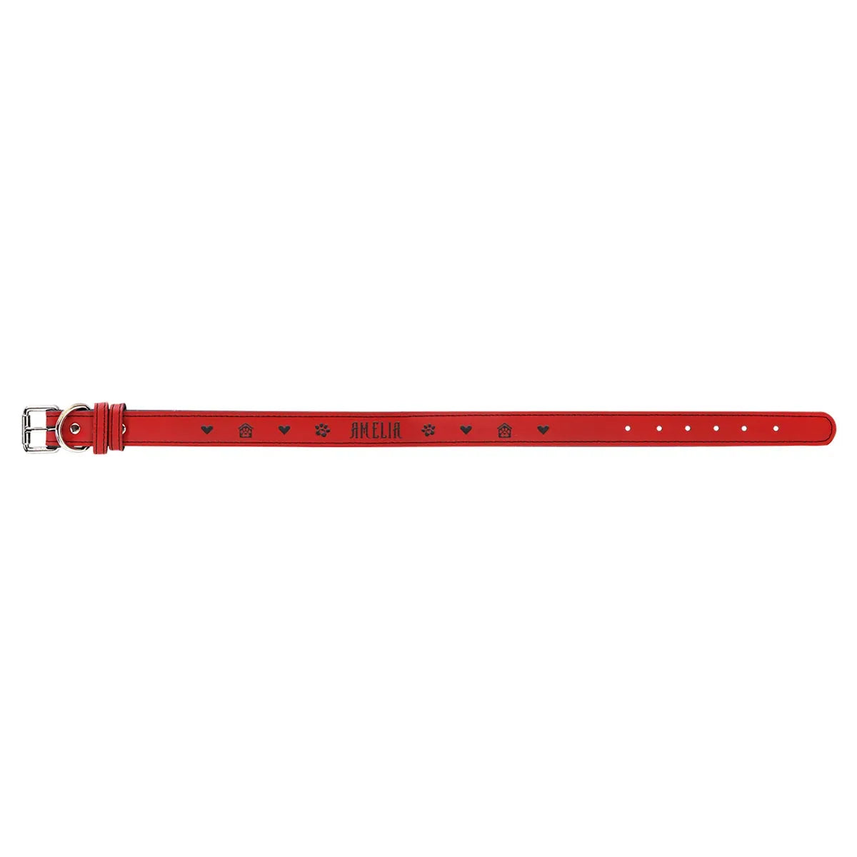 Red Extra Large 27" x 1 1/4" Laserable Leatherette Dog Collar