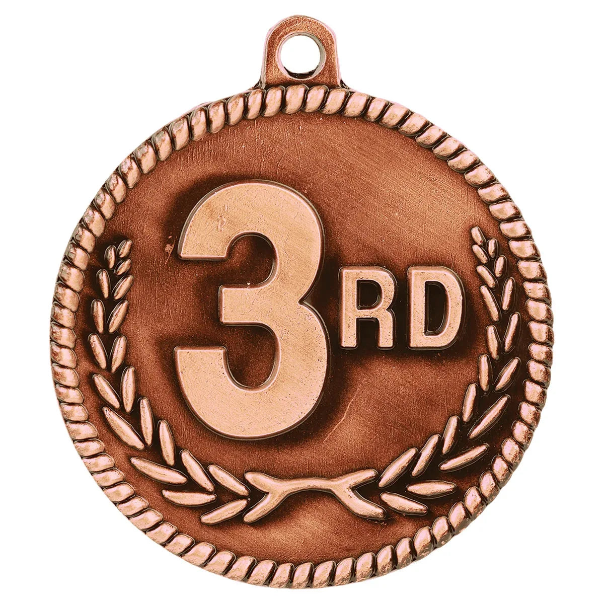 2" Antique Bronze 3rd Place High Relief Medal
