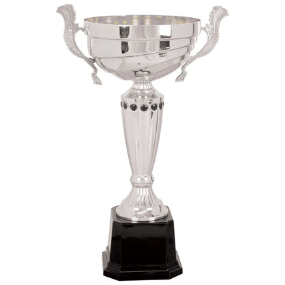 Silver 3 14 1/2" Completed Metal Cup Trophy on Plastic Base