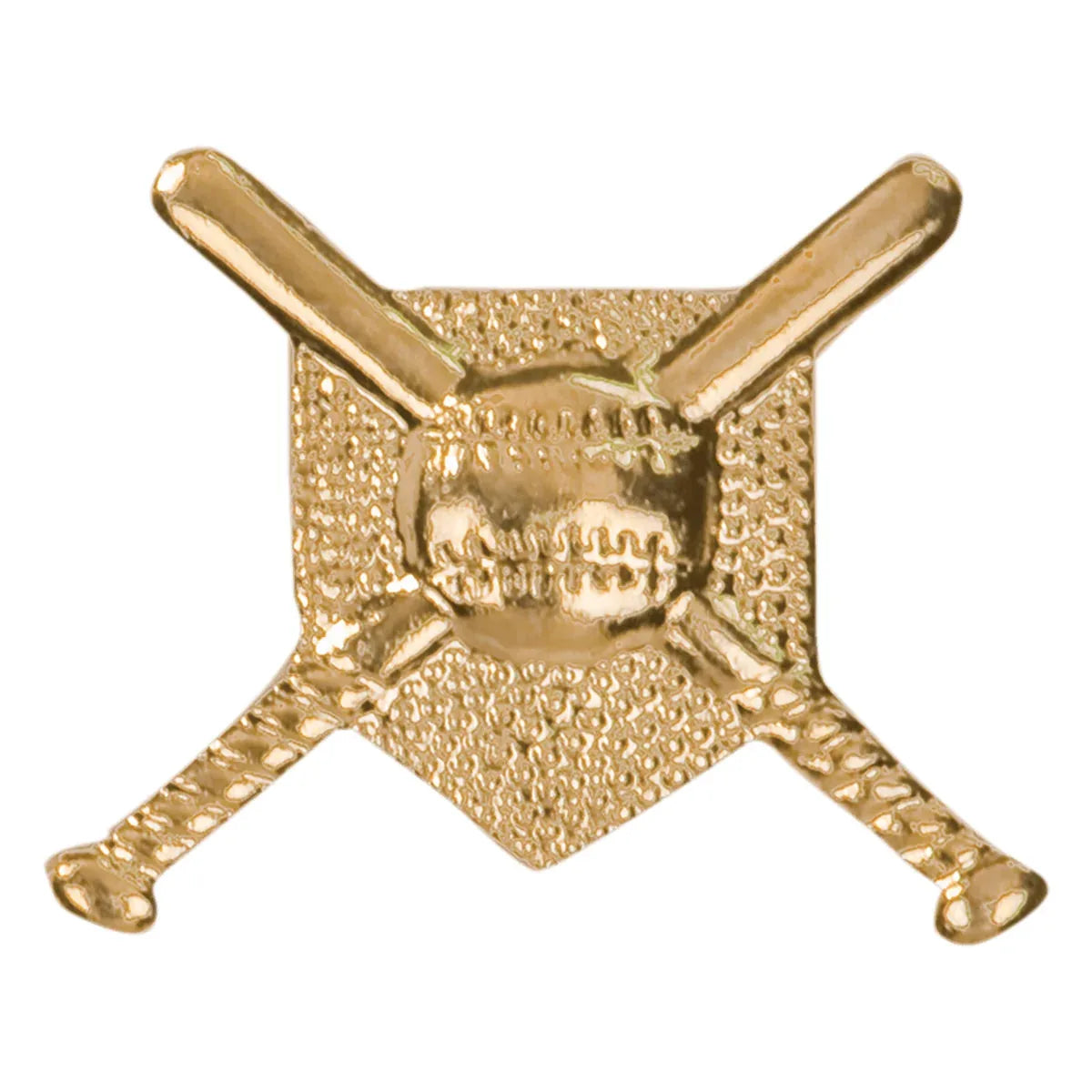Gold Crossed Bats Metal Chenille Letter Insignia
