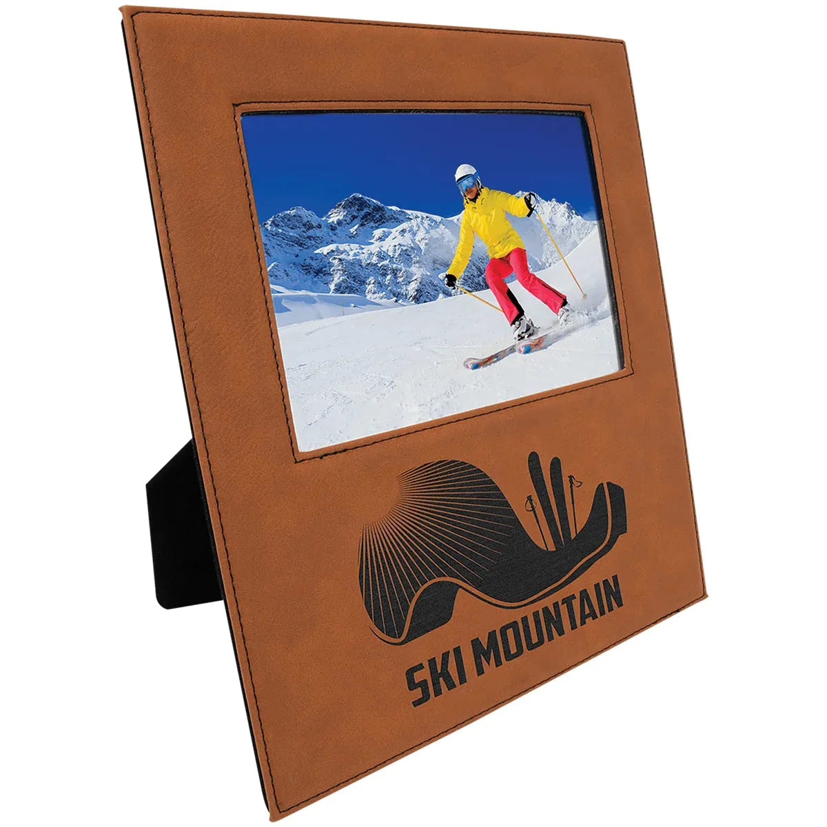 Rawhide 5" x 7" Leatherette Photo Frame with 4 1/4" x 8 7/8" Engraving Area