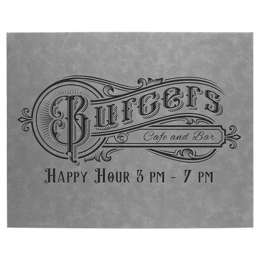 Gray 16" x 20" Laserable Leatherette Wall Decor with Sawtooth Hanger