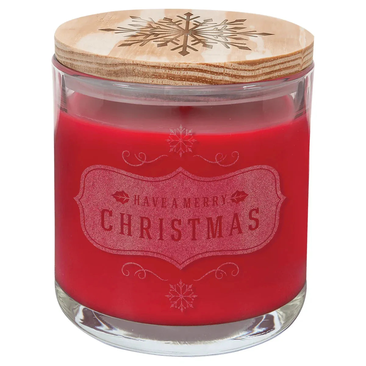 14 oz. Peppermint Twist Candle in a Glass Holder with Wood Lid