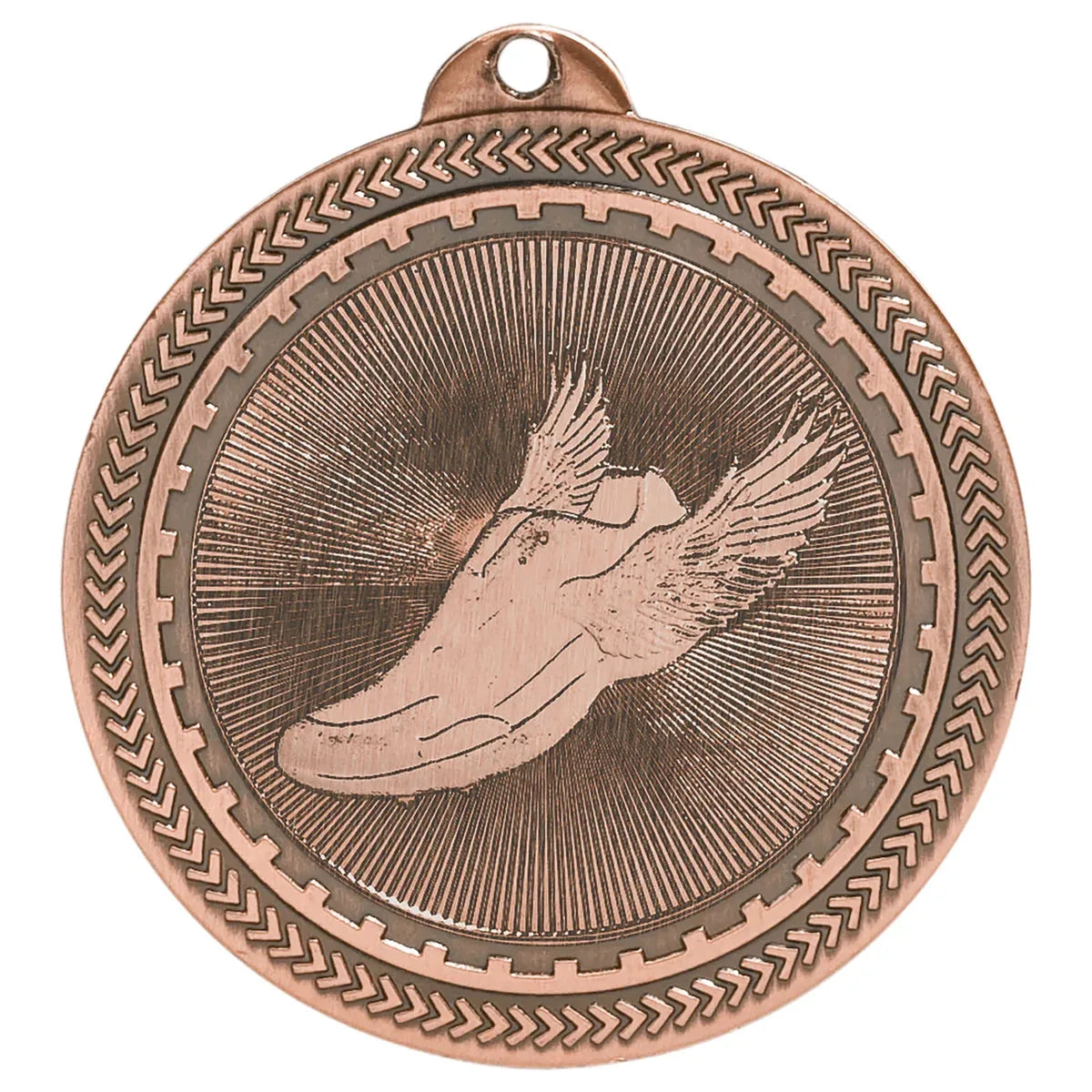 Antique Bronze 2" Track Laserable BriteLazer Medal