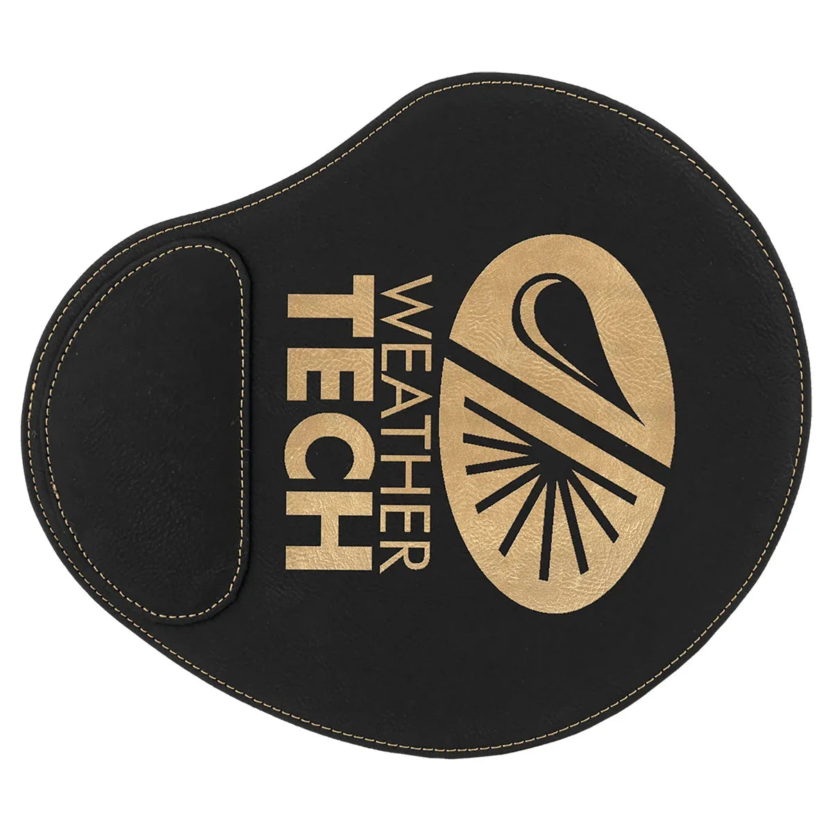 Black/Gold 9" x 10 1/4" Laserable Leatherette Mouse Pad