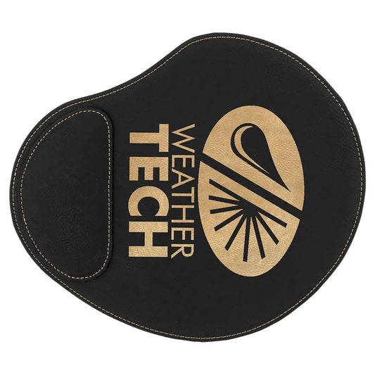 Black/Gold 9" x 10 1/4" Laserable Leatherette Mouse Pad