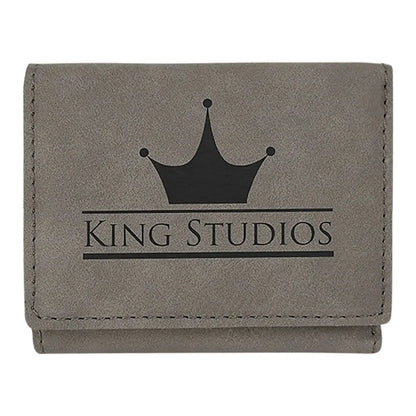3" x 4" Laserable Leatherette Trifold Wallet — Custom Laser Engraved | Personalized - Image 4