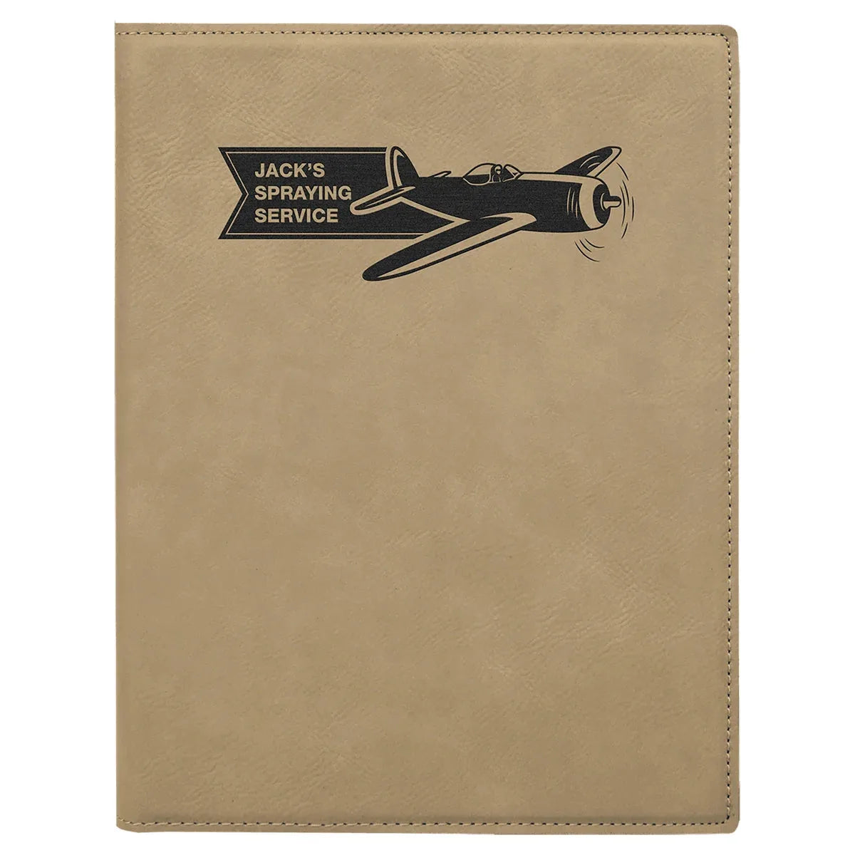 Light Brown 7" x 9" Laserable Leatherette Small Portfolio with Notepad
