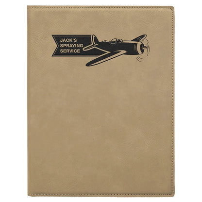 Light Brown 7" x 9" Laserable Leatherette Small Portfolio with Notepad