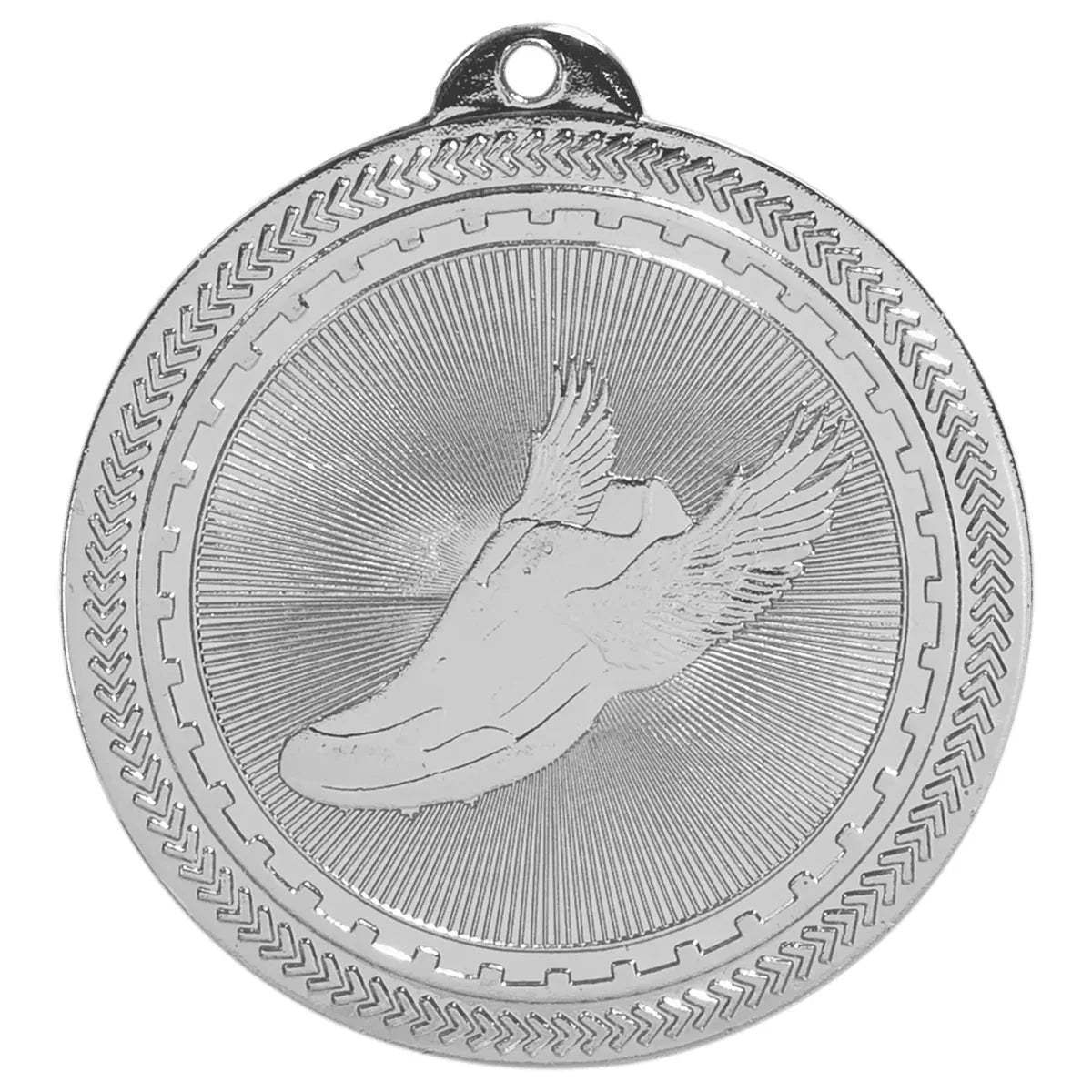 Bright Silver 2" Track Laserable BriteLazer Medal