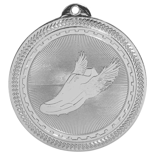 Bright Silver 2" Track Laserable BriteLazer Medal
