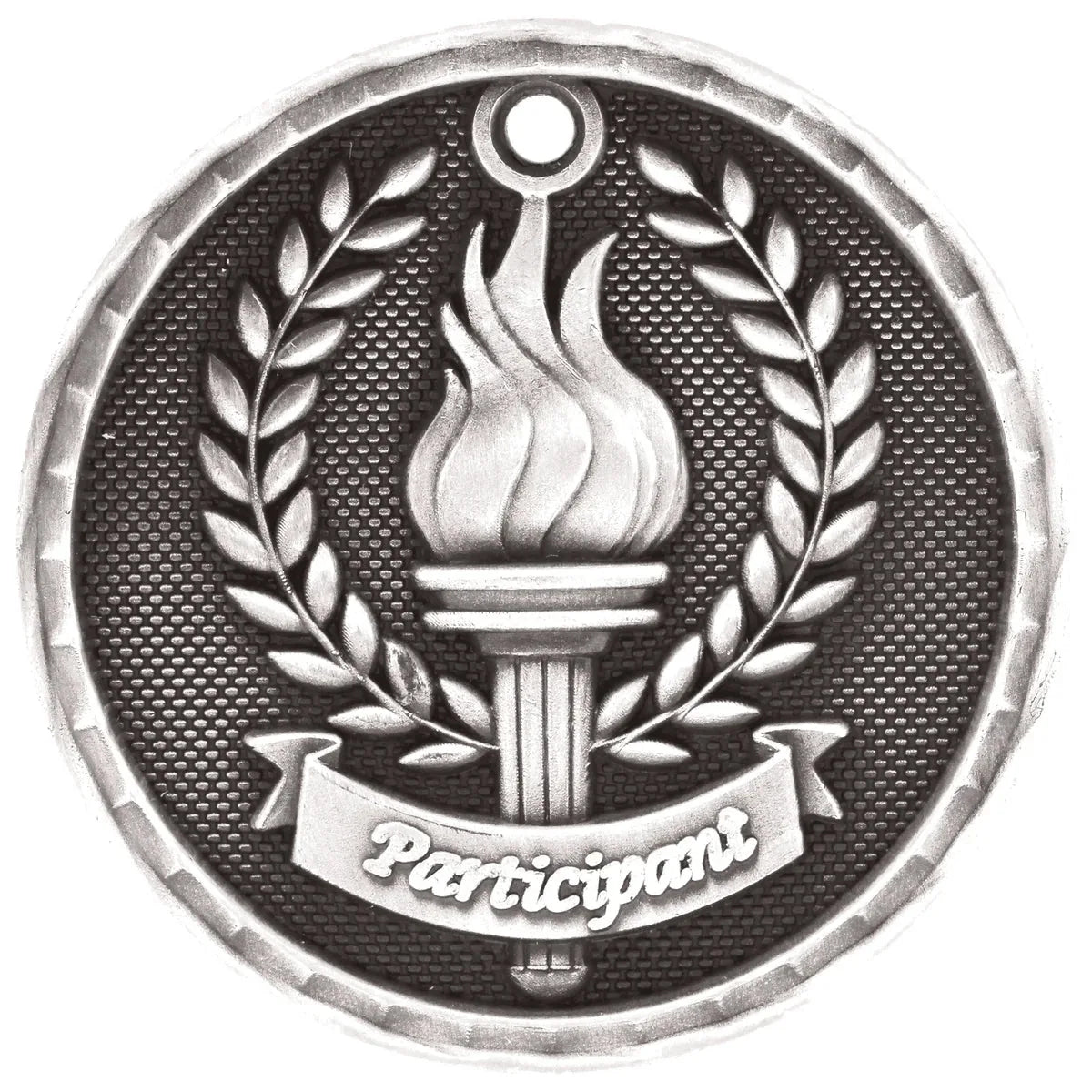 Antique Silver 2" 3D Participant Medal