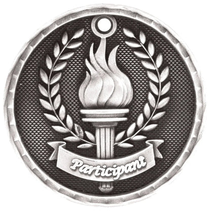 Antique Silver 2" 3D Participant Medal