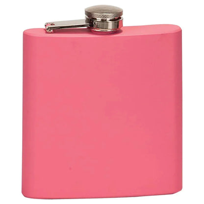 Matte Pink Laserable Stainless Steel 6 oz. Flask