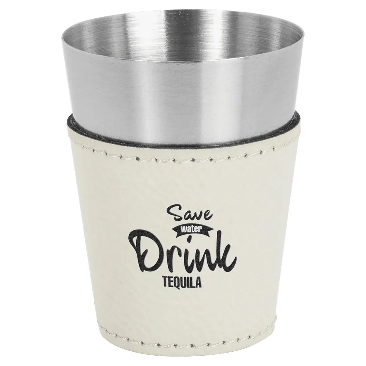 White Stainless Steel 2 oz. Shot Glass