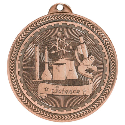 Antique Bronze 2" Science Laserable BriteLazer Medal