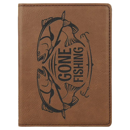 Dark Brown 4 1/4" x 5 1/2" Laserable Leatherette Passport Holder