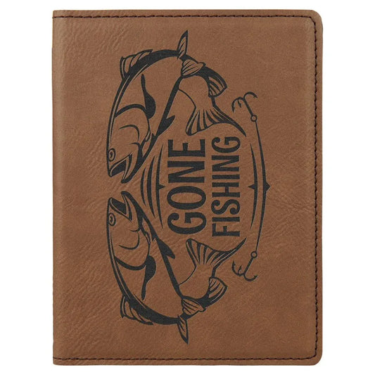 Dark Brown 4 1/4" x 5 1/2" Laserable Leatherette Passport Holder