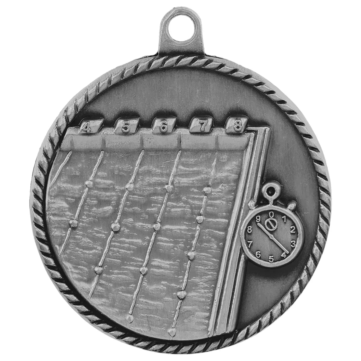 Antique Silver 2" Swimming High Relief Medal