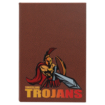 Football 5 1/4" x 8 1/4" Laserable Leatherette Journal with Lined Notepad