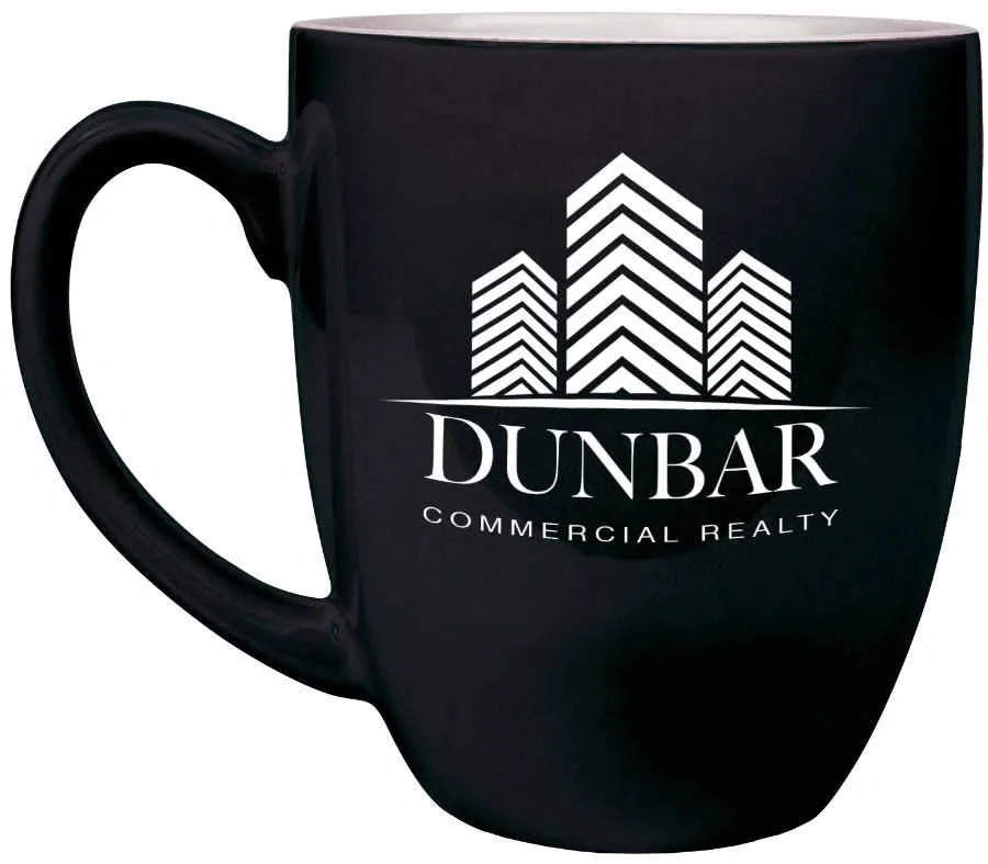 Black 16 oz. Ceramic Bistro LazerMug