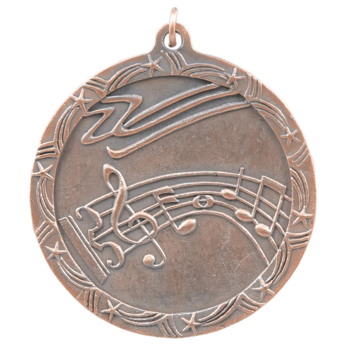 Antique Bronze 2 1/2" Music Shooting Star Medal