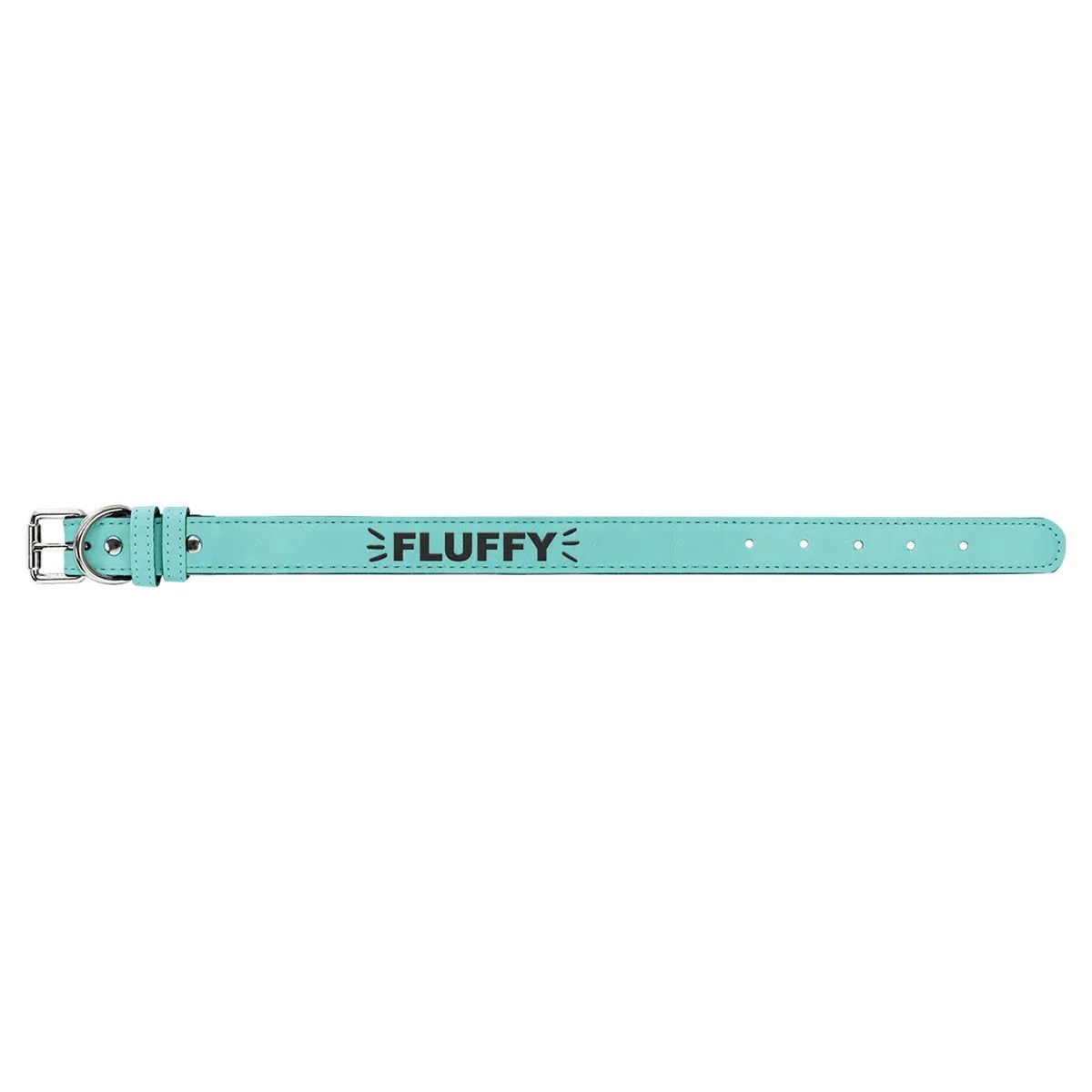 Teal Medium 19" x 1" Laserable Leatherette Dog Collar