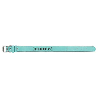 Teal Medium 19" x 1" Laserable Leatherette Dog Collar