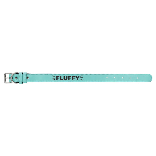 Teal Medium 19" x 1" Laserable Leatherette Dog Collar