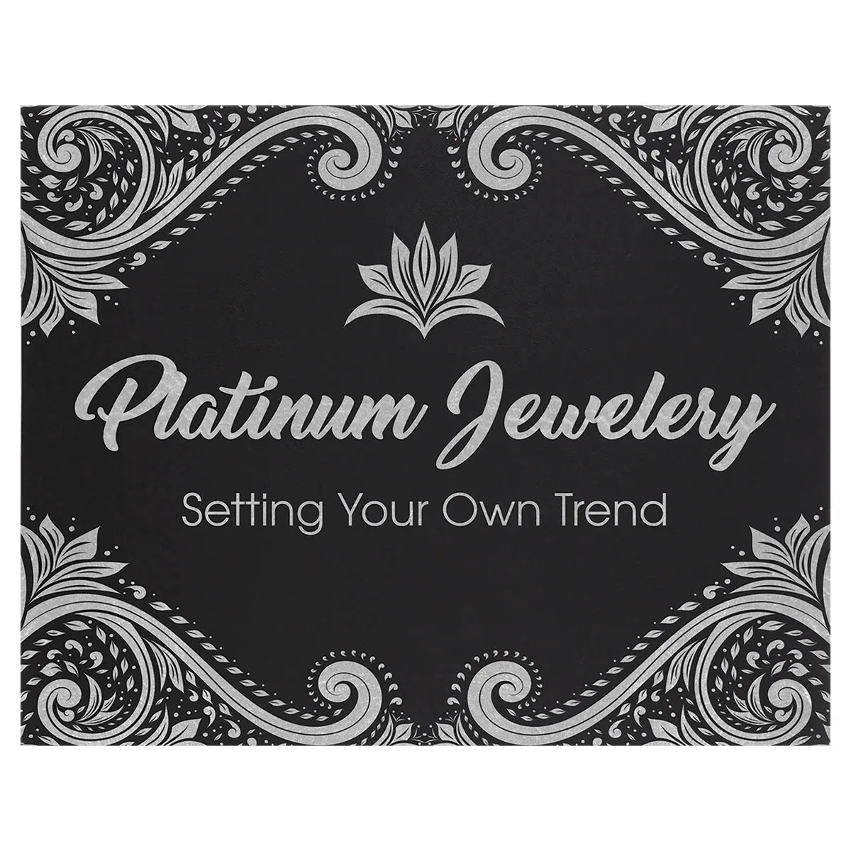 Black/Silver 12" x 18" Laserable Leatherette Wall Decor with Sawtooth Hanger