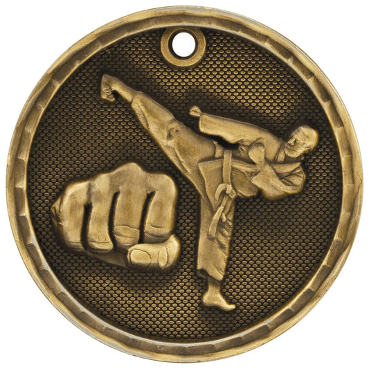 Antique Gold 2" 3D Martial Arts Medal