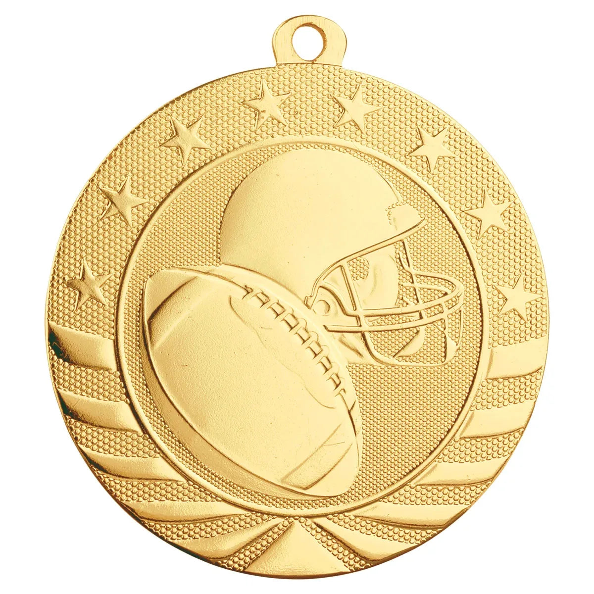 Bright Gold 2 3/4" Football Starbrite Medal
