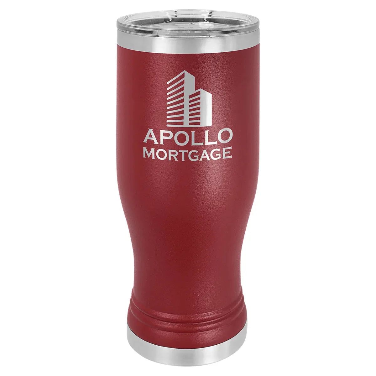 Maroon Polar Camel 20 oz Pilsner with Clear Lid